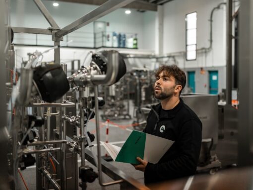 Technician checking an industrial mold before production start-up